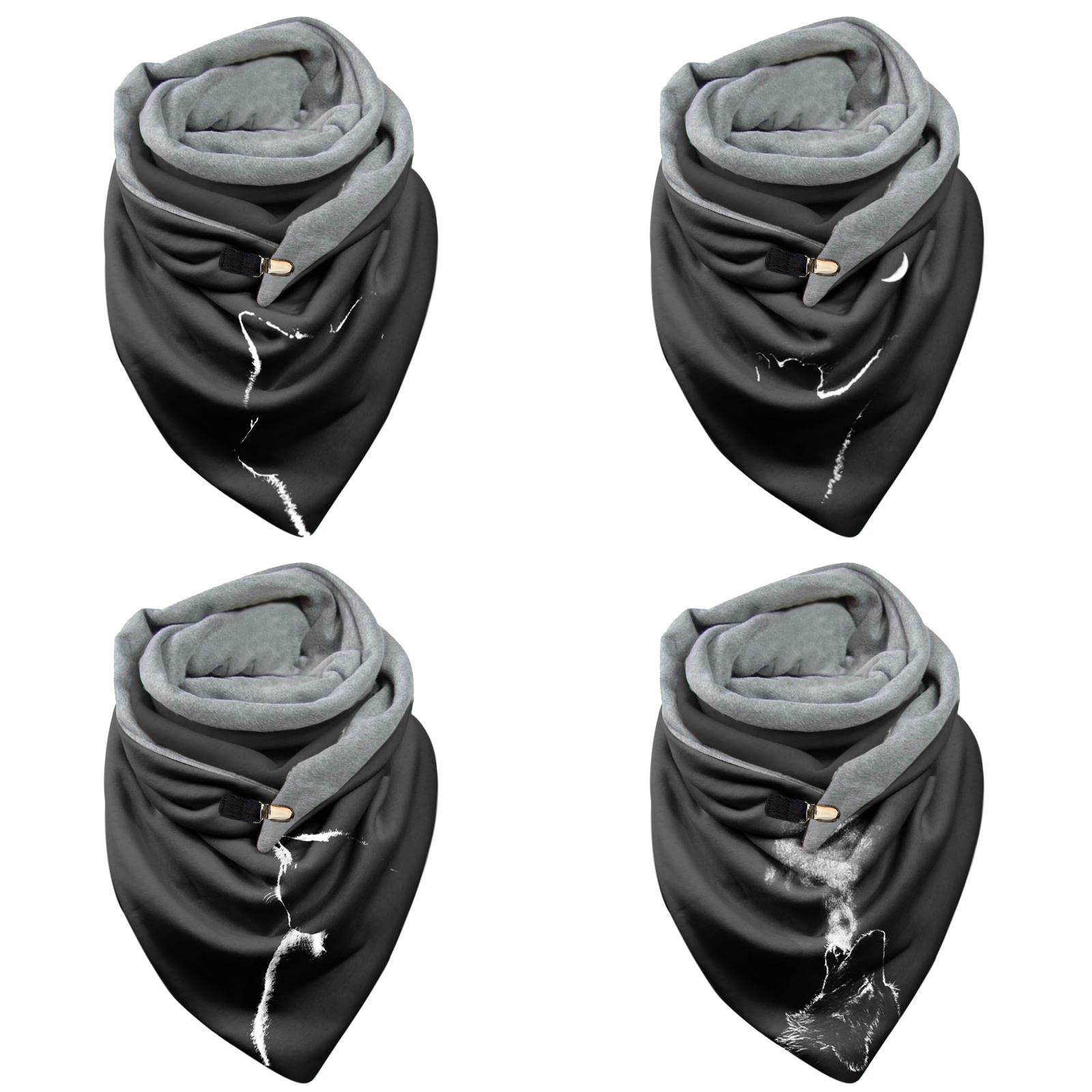 bcvibvf Pashmina Scarf Women's Blue 4 Piece Tube Scarf with Buttons for Women Scarves Warm Triangle Scarf Casual Oversized Winter Scarf Soft Blanket Scarf Winter Flowers