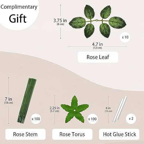 Miniatura 3 de Vignor 100 rosas falsas de espuma de marfil, flores artificiales azules para decoración del hogar, decoración de pared, decoración de boda,