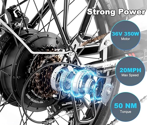 Miniatura 2 de VARUN Folding Electric Bike 20 Electric Bicycle 350W Ebike 36V104Ah Removable Battery Up to 55KM E-Bike 20MPH City Commuter Foldable Electric Bike