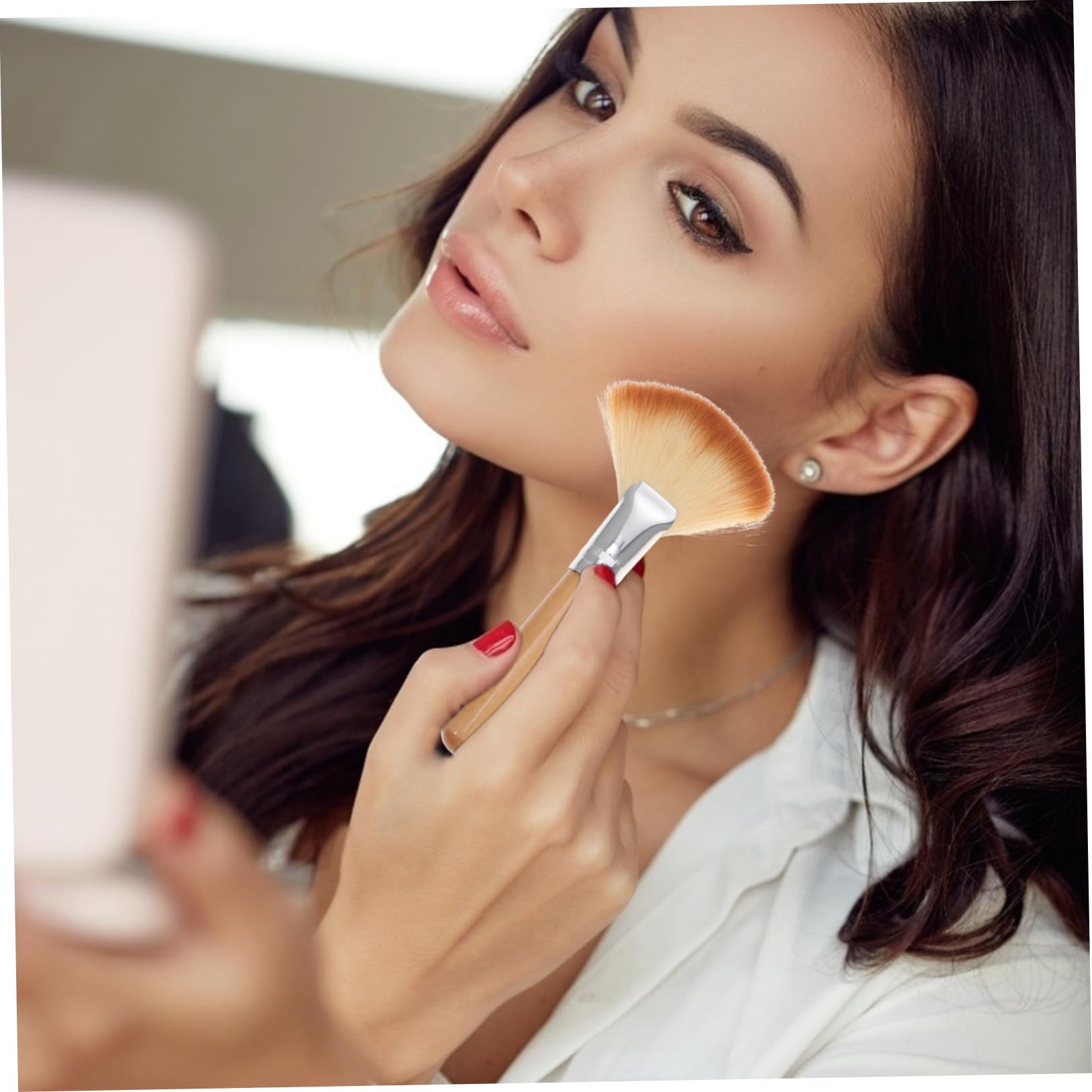 Healeved 10piezas Brochas De Maquillaje Para Resaltado y Cheekbones De Cerdas Suaves De Herramientas De Maquillaje Multifuncionales Para Polvo y Base Mango Resistente y Cómodo