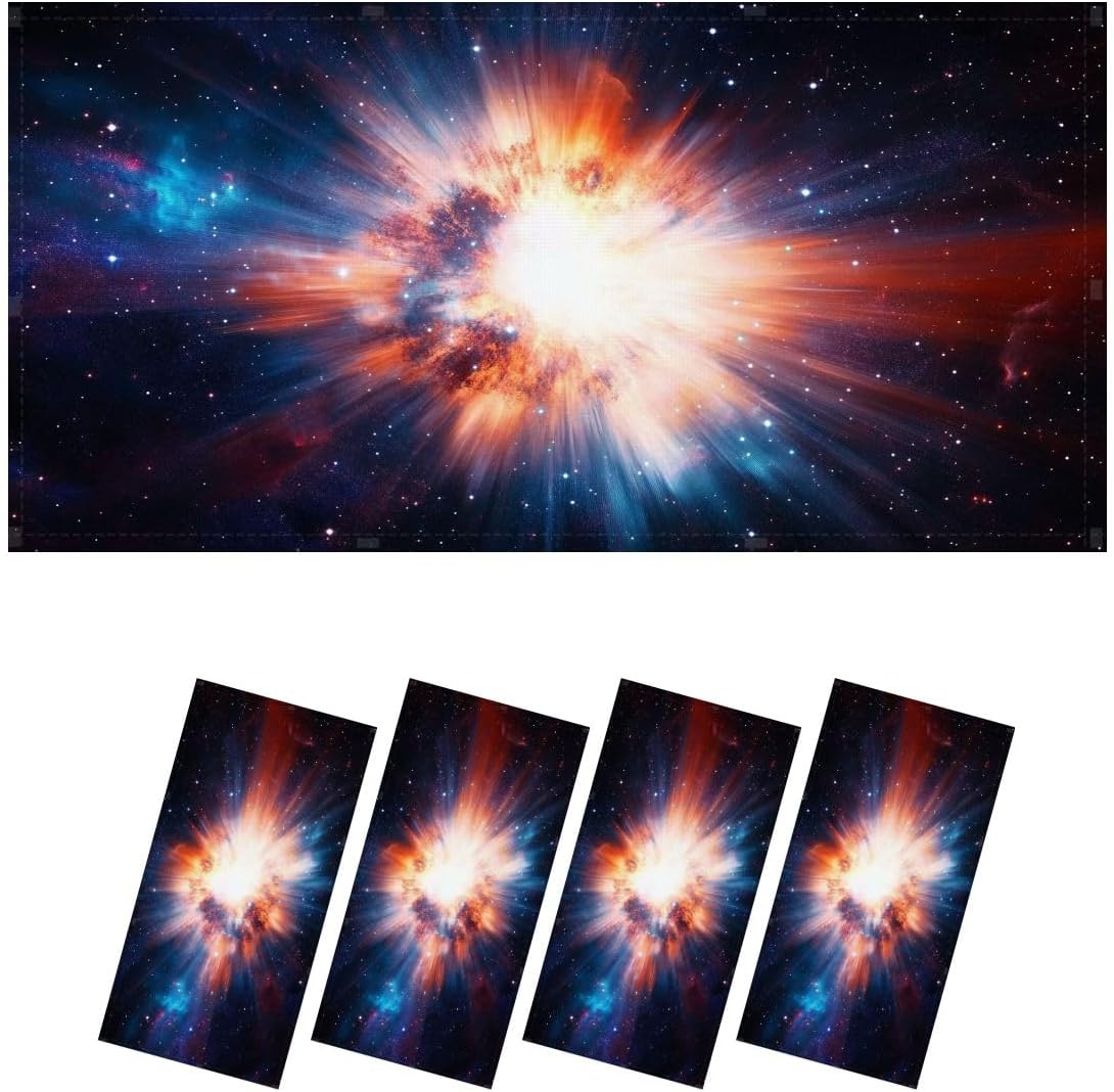 Fluorescent Light Covers for Ceiling Lights Space Galaxy Gas dust Speed Moving Travel Colorful Easy to Install Magnetic Light Filter for Classroom Office Hospitals School Home Decor