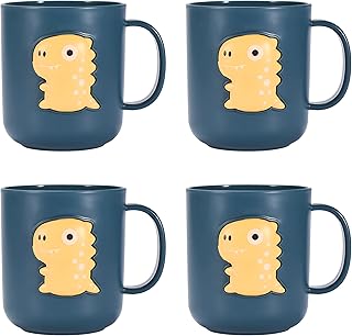 Dinosaur Mugs for Kids - Set of 4 Plastic Mug...,