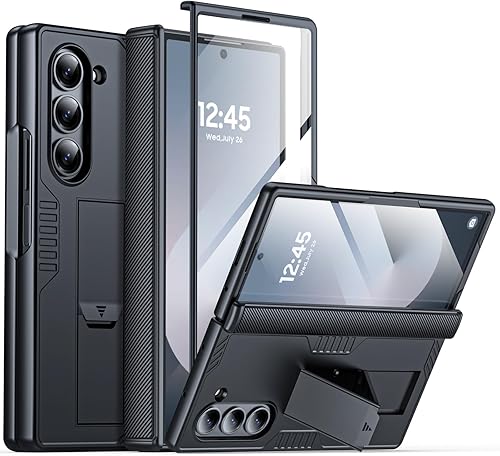 BSNRM for Samsung Galaxy Z Fold 6 Case & Stand, [Hinge Protection & Built-in Tem