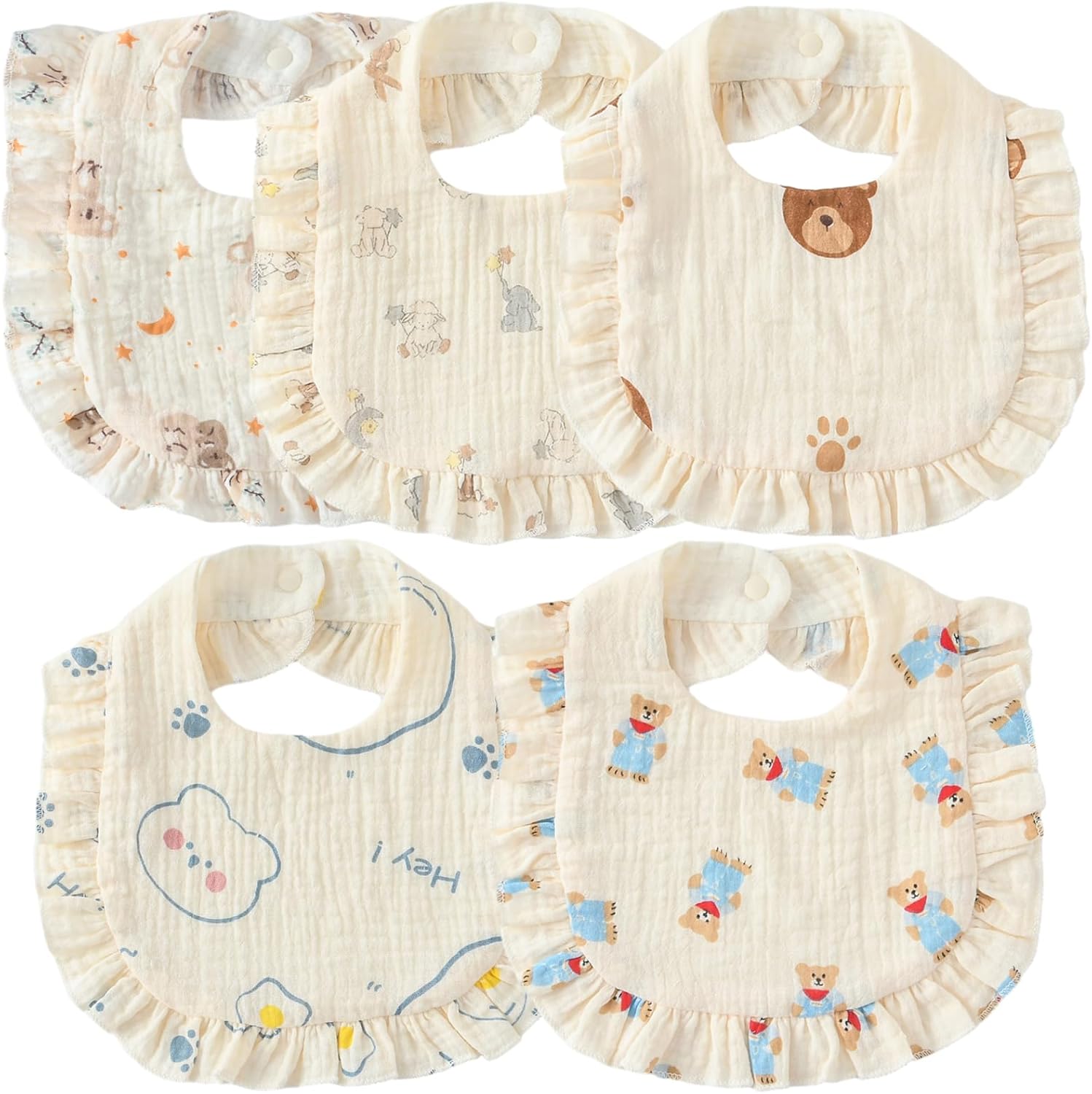 Amazon.co.jp: [GoUseGo] ベビー スタイ 女の子 防水 6枚セット ガーゼ