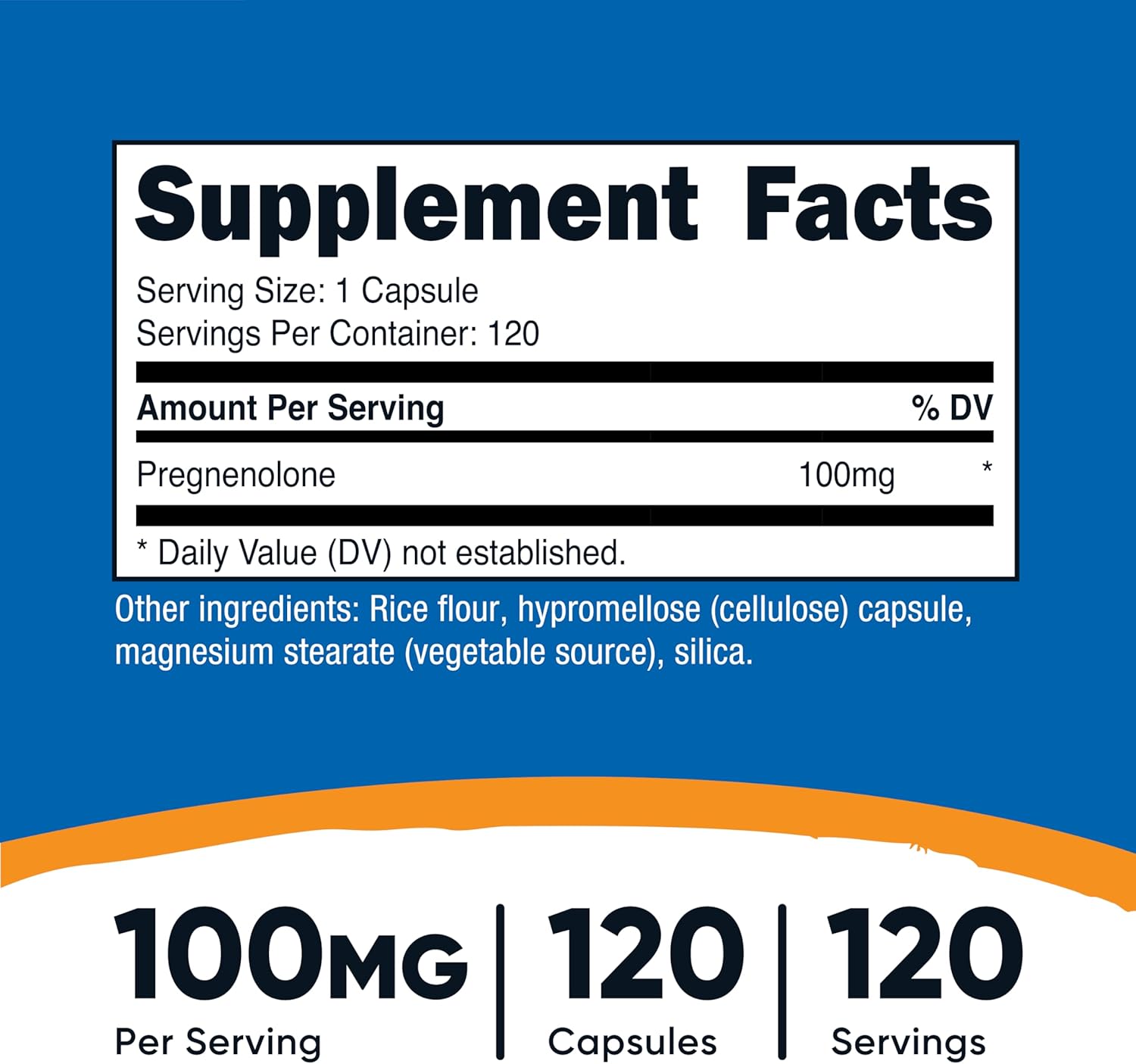 Nutricost Pregnenolone 100mg, 120 Capsules - Non-GMO, Gluten Free, Vegetarian Capsules - Image 2