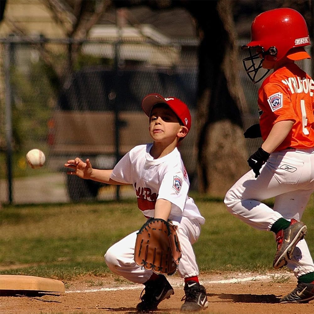 Gant de Baseball POFET en Cuir PU 11,5 Pouces Gant de Frappeur Main Gauche pour Lancer Droit