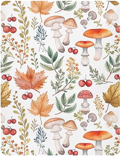 Miniatura 2 de Kigai Fitted Crib Sheet for Boys Girls,Retro Mushroom Jersey Knit Baby Sheet for Standard Crib and Toddler Bed Mattresses, Cozy Soft Breathable, 28