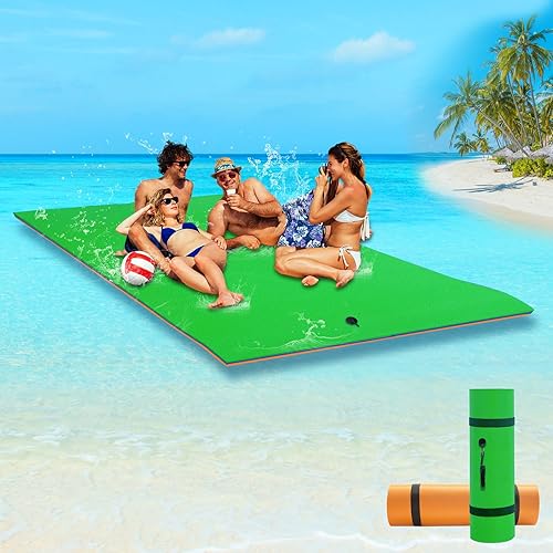 Lily Pad Floating Mat, 9'12'18' Premium Floating Water Mat for Lake, 3-Layer Tear-Resistant XPE Foam, Giant Lily Pad for Water Recreation Pool,