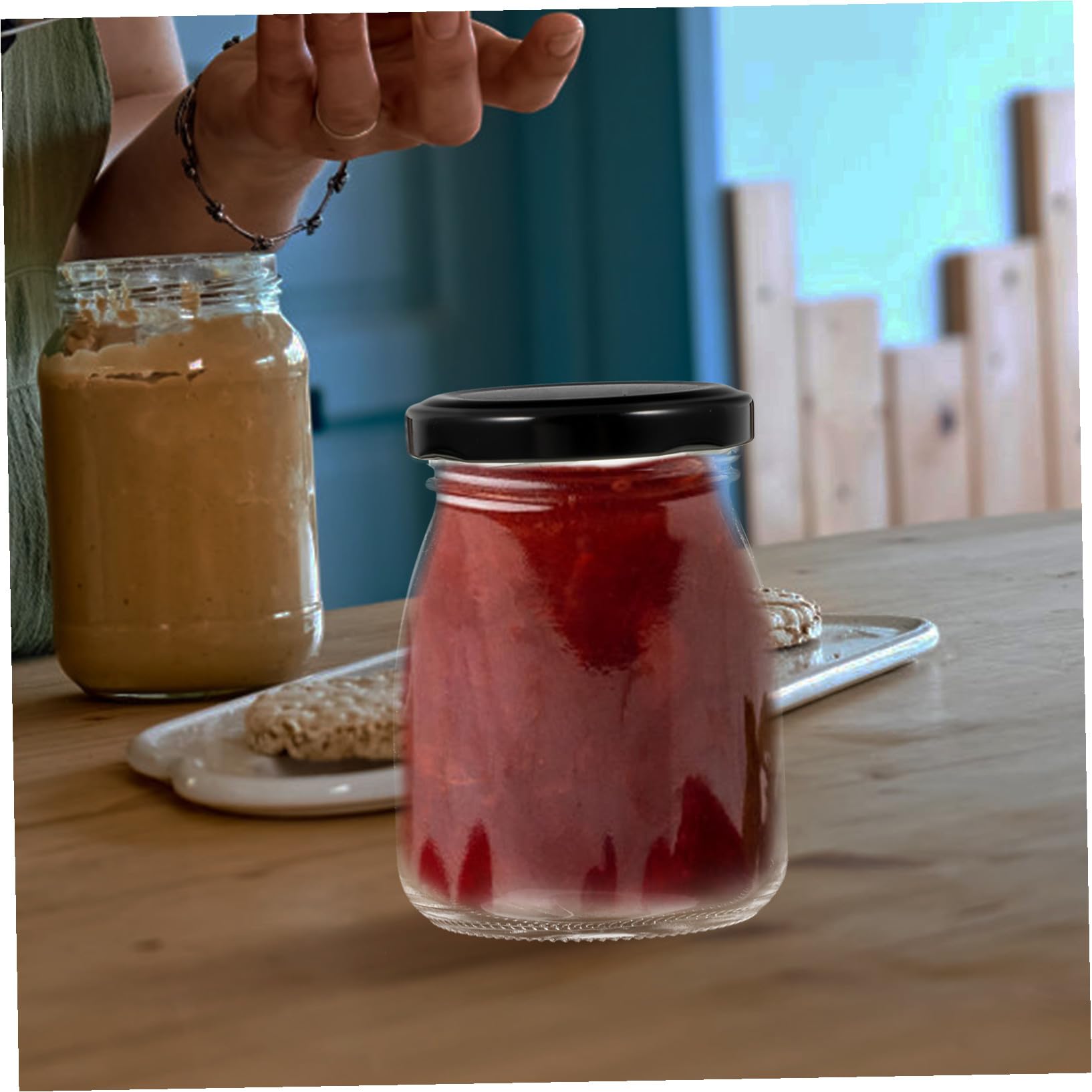Toyvian 10stücke Glasbehälter mit Metalldeckel für Lebensmittel-aufbewahrung Luftdicht und Langlebig für Müsli Joghurt und Vorratsdose in Küche