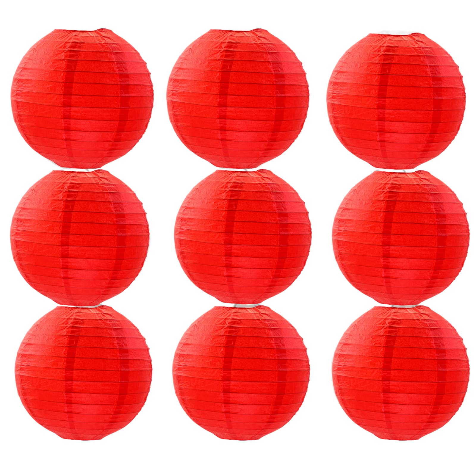 12 Pezzi Palla di Carta Lanterna, Lanterna di Carta Rosso, Decorazione Lanterna, Applica a per Decorazione di Matrimonio, Casa, Natale, Feste Ecc(Rosso)