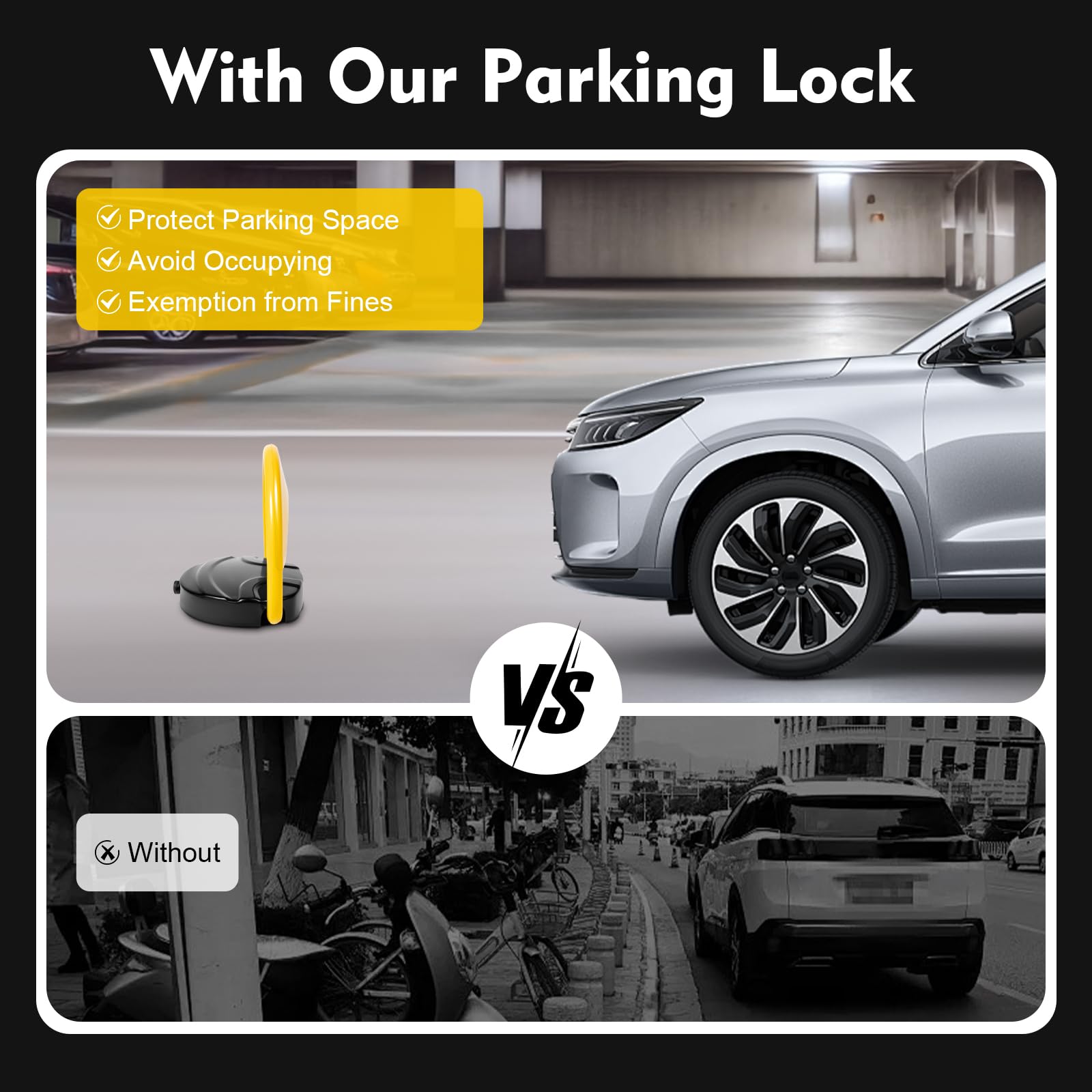 Elektryczna blokada parkingowa, 30 m, z pilotem zdalnego sterowania, automatyczna blokada parkowania, antykolizyjna, 180°, z 2 pilotami zdalnego sterowania, do zarządzania parkingiem w mieszkaniu