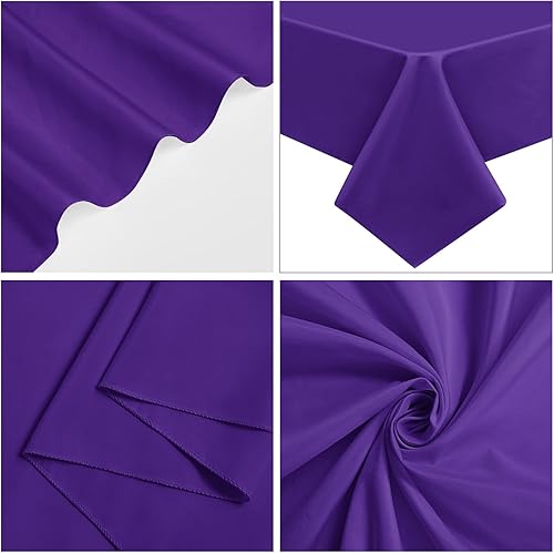 Miniatura 356 de Paquete de 10 manteles redondos de 120 pulgadas, mantel de poliéster blanco para mesa redonda, resistente a las manchas y a las arrugas, mantel