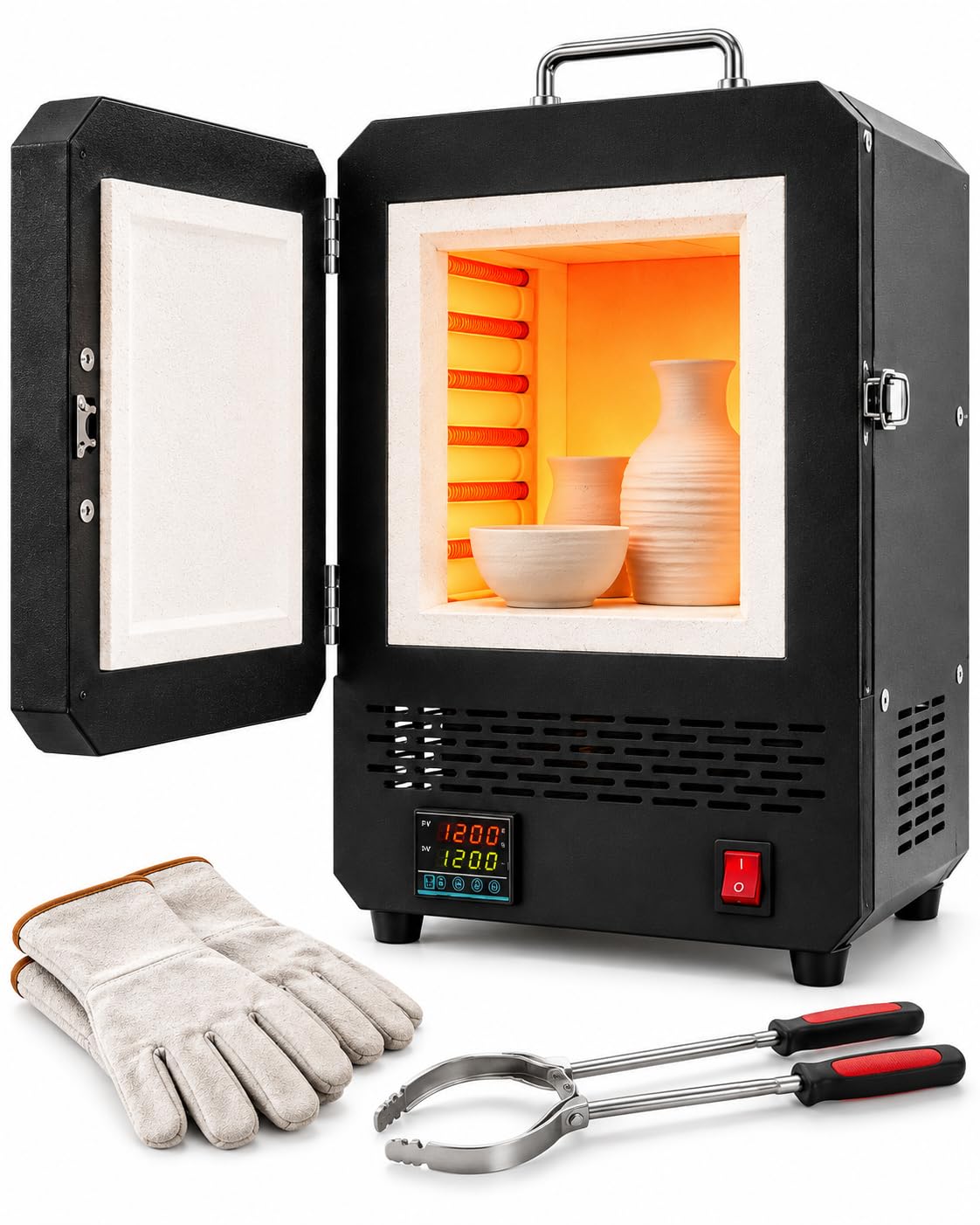 Horno Eléctrico para Cerámica 1500 W, Horno De Mesa 1200 °C