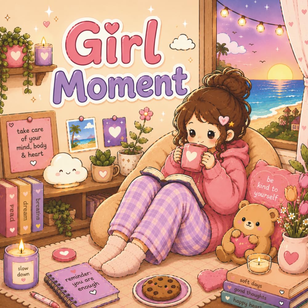 Girl Moments Coloring Book: Cute & Relaxing Coloring Book for Teens & Adults