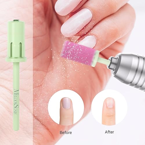 Miniatura 297 de MelodySusie 100 unidades de brocas de uñas, bandas de lijado para taladro de uñas, 120 bandas de lijado de lima de uñas de grano medio para uñas