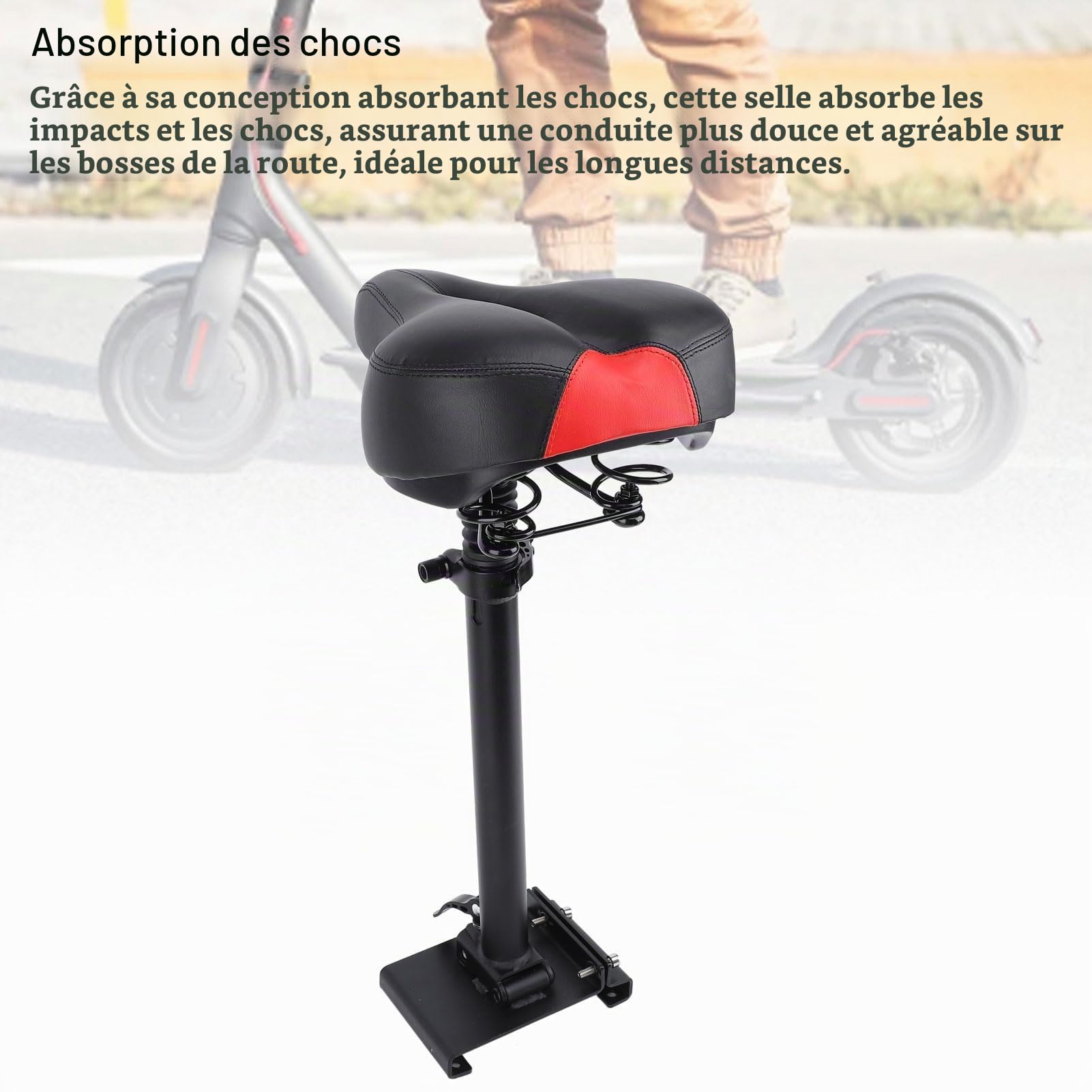 Siege de Trottinette Électrique pour Xiaomi M365 1S Lite, Selle de Siège de Scooter Électrique Pliable Hauteur Réglable Ergonomique Amortissant Les Chocs avec Tournevis Clé