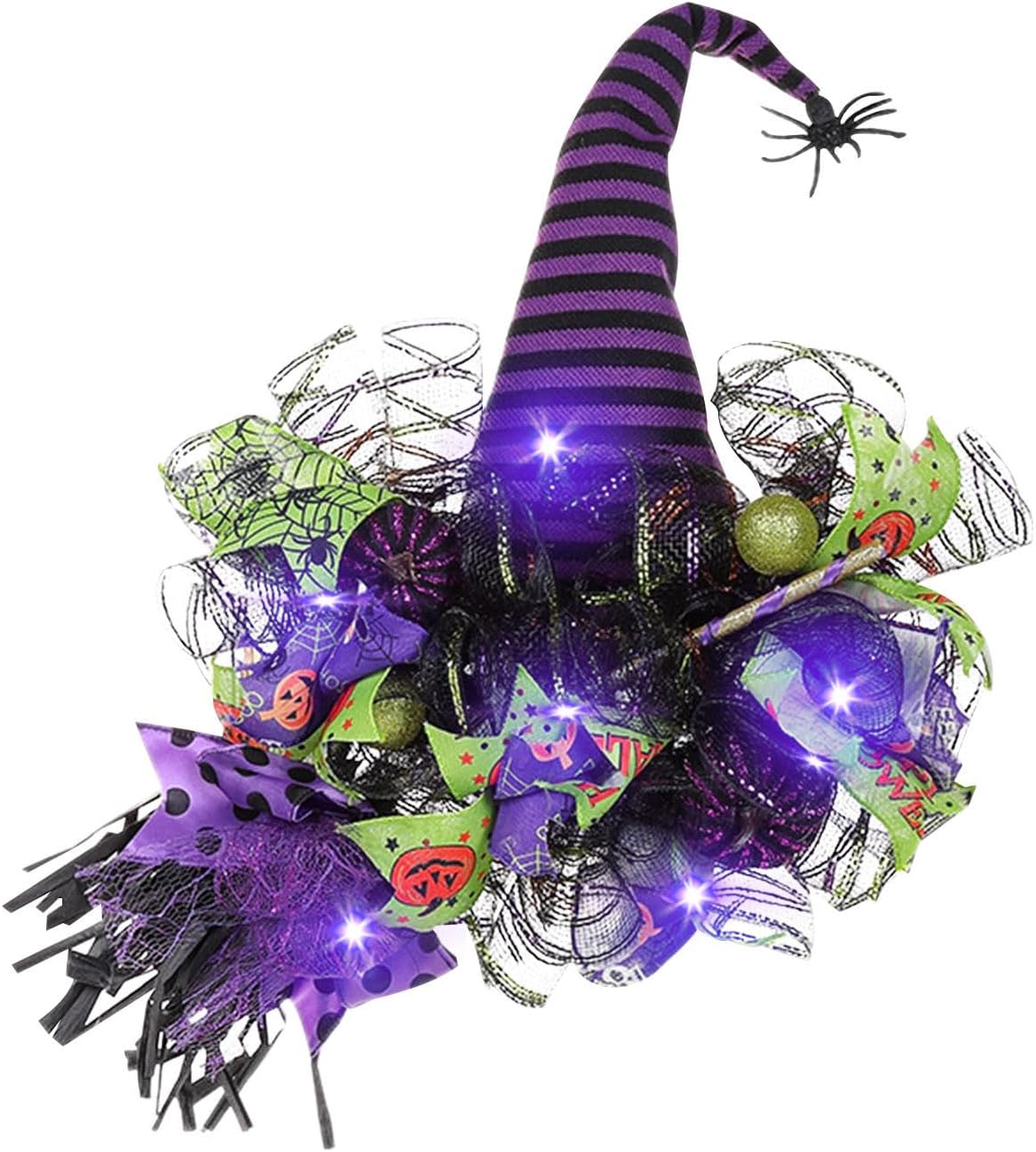 Door Hanger Halloween Decoration Lighted Wreath Wreath Ornament Party Home Decoration Door Hanging PropsHalloween Wreaths Front Door Decorations