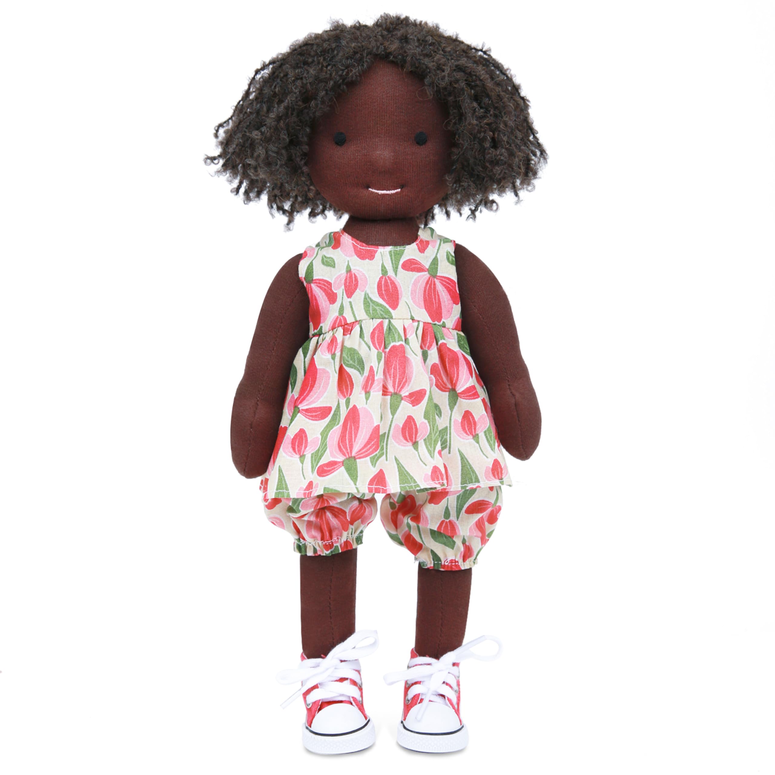 BlissfulPixie Handmade Birthday Present for Girl Black Doll Waldorf Collect Rag Doll with Exquisite Box-Andy 12"