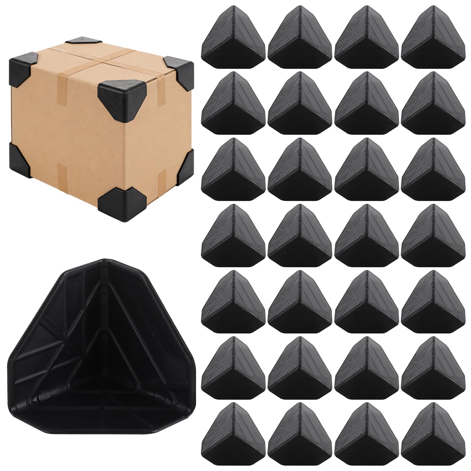 Lot de 400 protections d'angle en plastique noir 60 mm