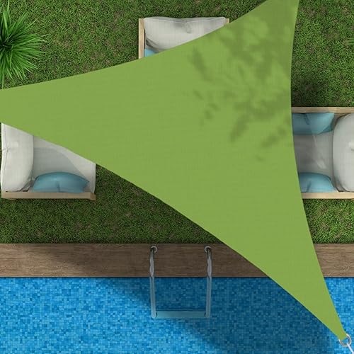 Miniatura 7 de Insun Toldo triangular de bloqueo UV, toldo impermeable para jardín al aire libre para patio con kit de herrajes de acero inoxidable 304, amarillo,