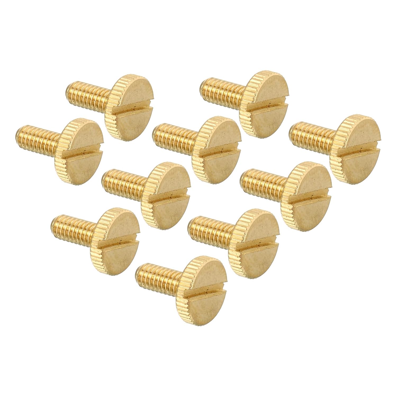 PATIKIL M4x12mm Knurled Thumb Screws, 20 Pack Flat Tip Brass Bolts Grip Knobs Fasteners with Straight Shoulders for Lighting Furniture Electronic Mechanical
