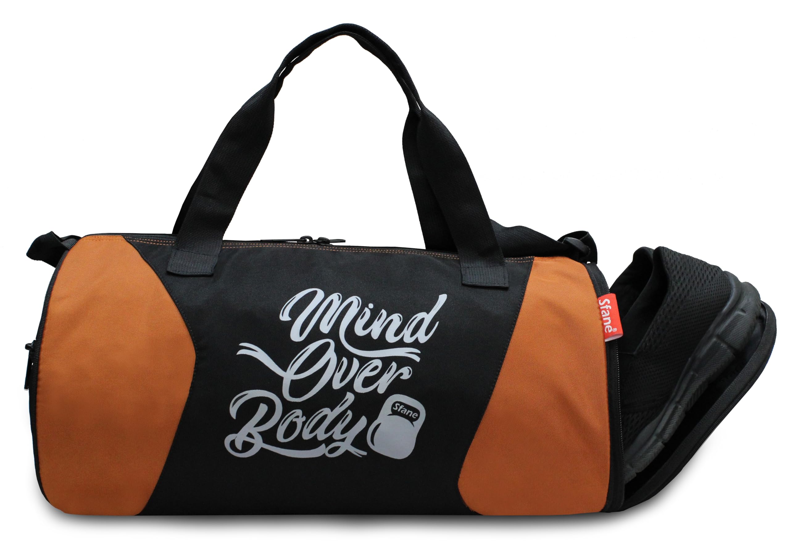 Sfane Polyester Black Gym Bag/Duffle Bag/Sports Bag/Shoulder Bag/Sports Bags/Gym Bags for Men & Women with Shoe Compartment-image-8