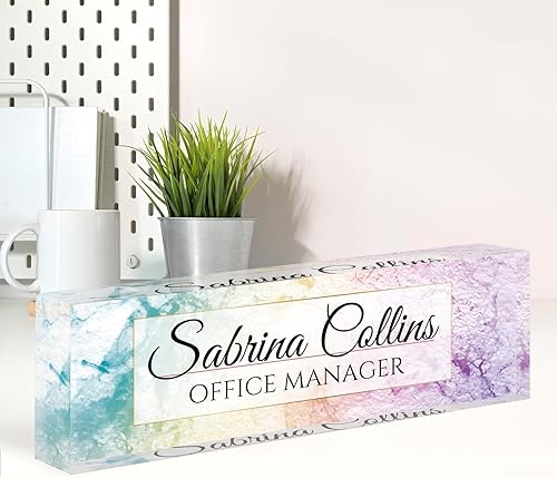Placa de nombre de escritorio personalizada, placa de nombre personalizada para escritorio, decoración de escritorio de oficina para mujeres y