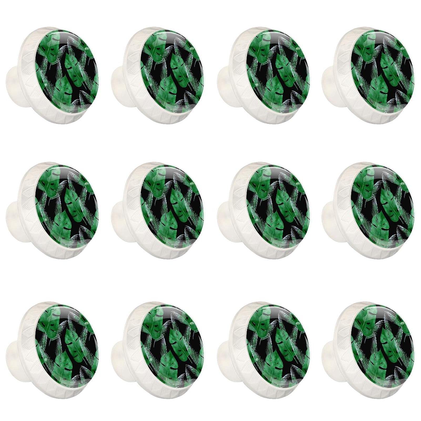 Boutons de cuisine feuille verte tropicale pour relooker un meuble rétro