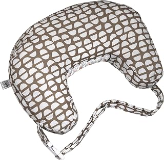 Nursing Pillow Best Latch, Mocha Half Domes, Created with Lactation Consultant, Firm Contoured and Plush Sides for Two Breastfeeding Options, Padded Belt, Plus Sized to Petite, Machine Washable
