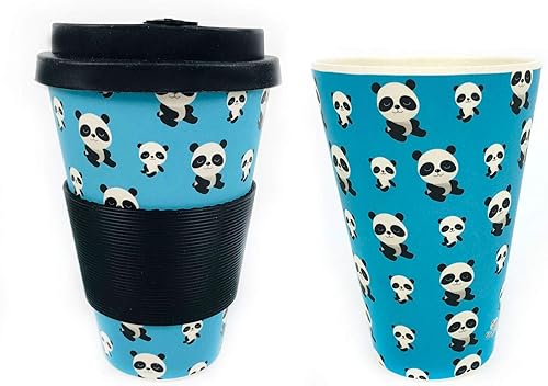 TINYMILLS Taza de viaje con diseño de panda de bebé, ecológica, reutilizable, fibra vegetal, regalo de cumpleaños, adolescente, oso panda, amante