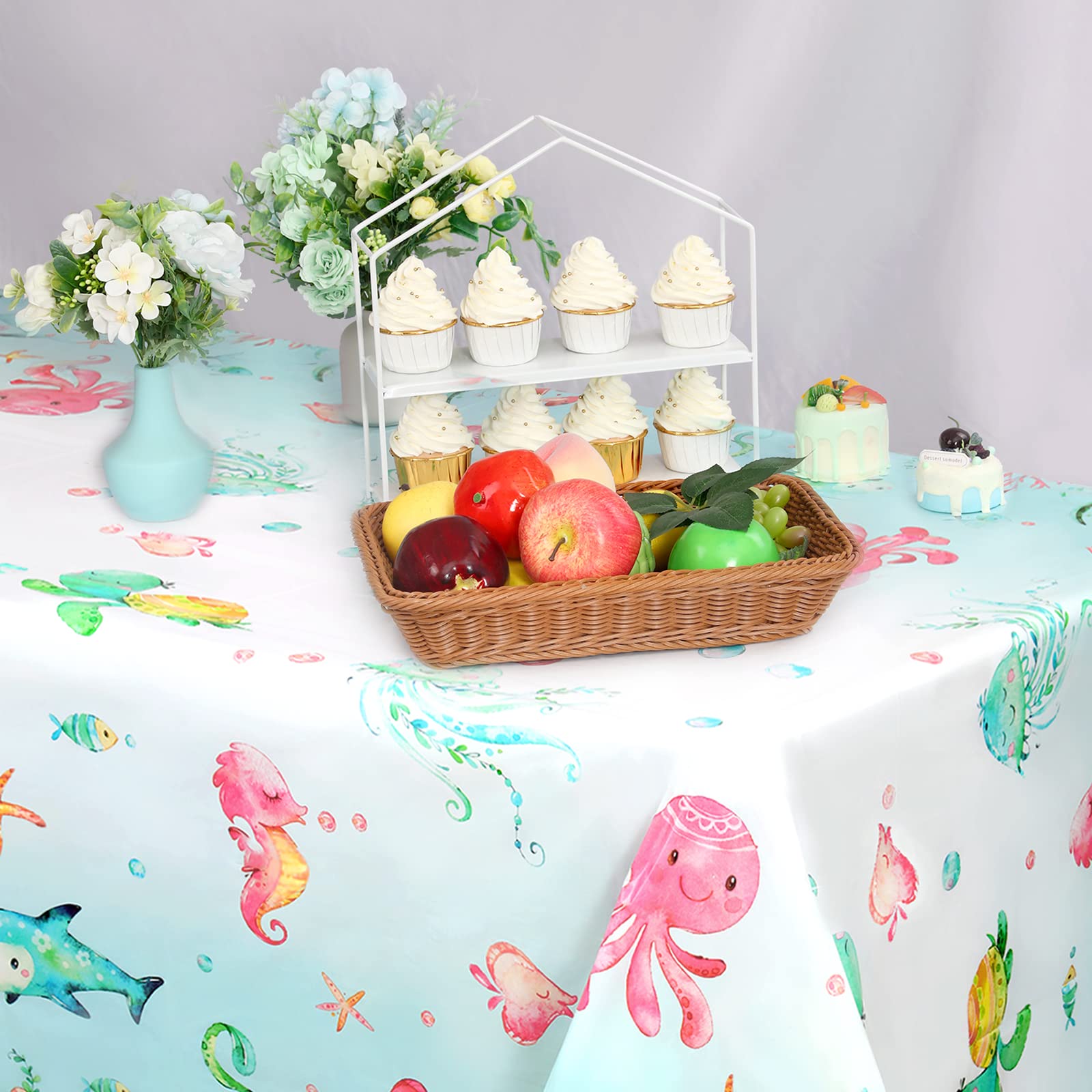 Under The Sea Tablecloth Set - 3 Piece Ocean Animal Party Decorations