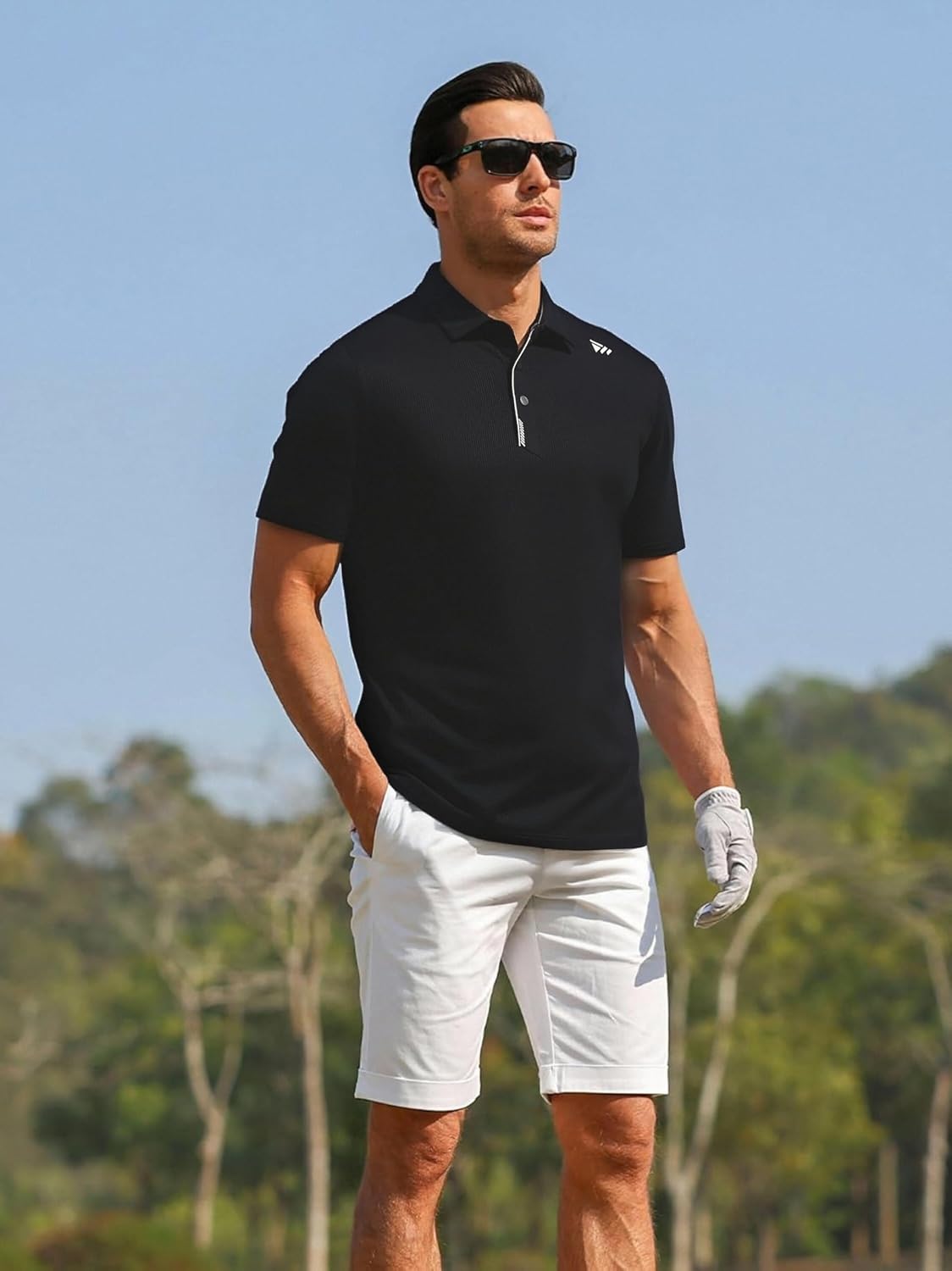 Alex Vando Mens Golf Shirts Moisture Wicking Quick-Dry Short Sleeve Performance Dry Fit Active Men Polo Shirts