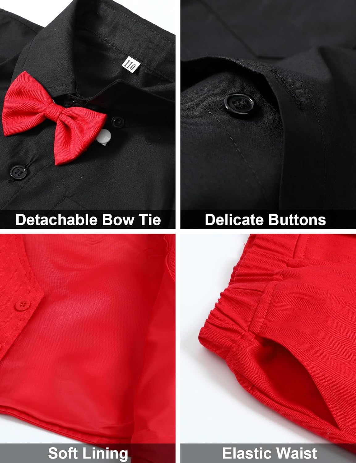 A&J DESIGN 4pcs Baby & Toddler Suit, 12 Months - 5T, Shirt & Pants & Vest & Bow Tie - Image 5