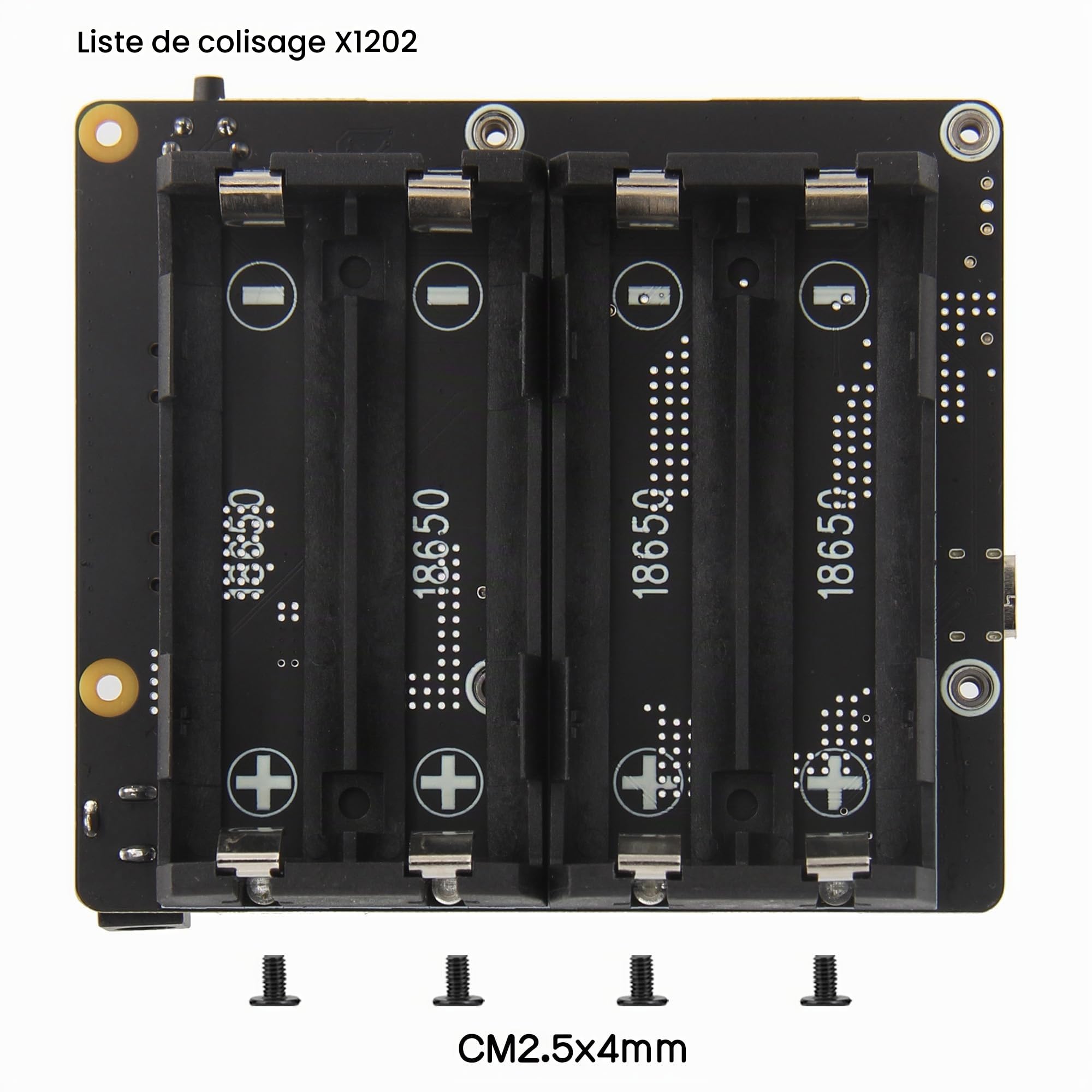 Geekworm Raspberry Pi 5 UPS (X1202), 4-Cell 18650 UPS (Max 5.1V 5A Output) with Wide 6-18V Input | Auto Power on | Safe Shutdown | Power Loss Detection