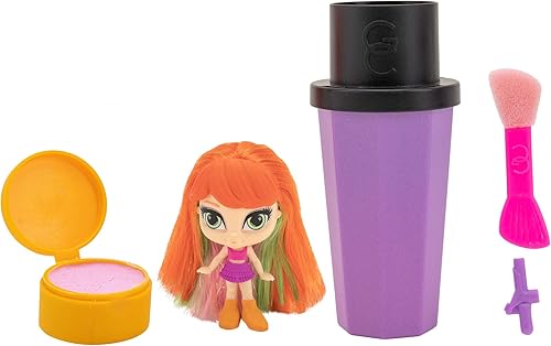 Miniatura 10 de Glam Crush Crush-It Girls - Muñecas de 3 pulgadas, estuche de cepillo, aplastamiento de sombra de ojos, 1 misterioso glamuroso, pasador de pelo,