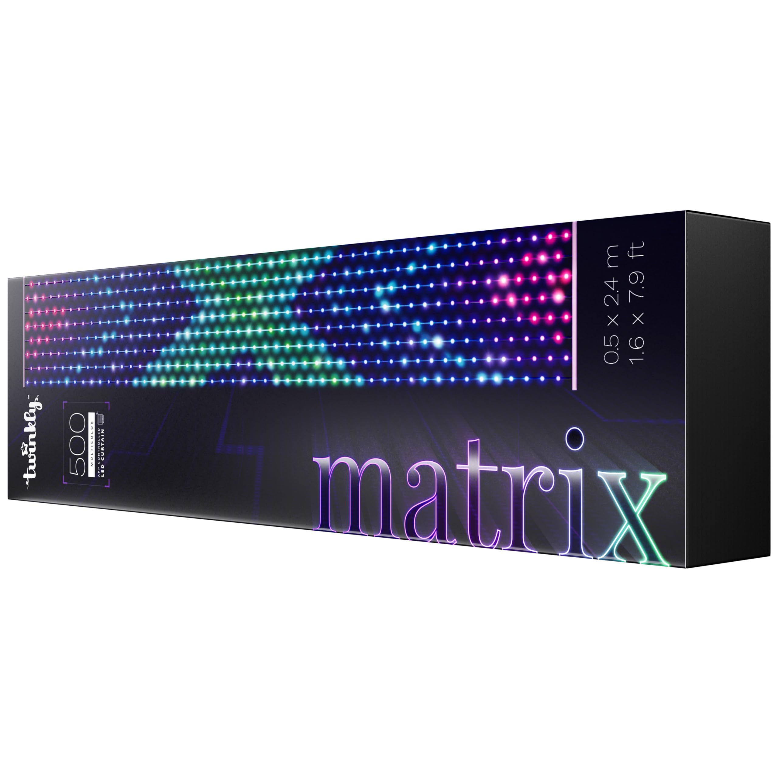 Twinkly Matrix 500 LED RGB kurtyna LED o wysokiej gęstości, inteligentne, wielokolorowe światła do gier RGB, kompatybilna z Razer Chroma, Omen, Alexa, Google Home, oświetleniem do gier, sterowaniem