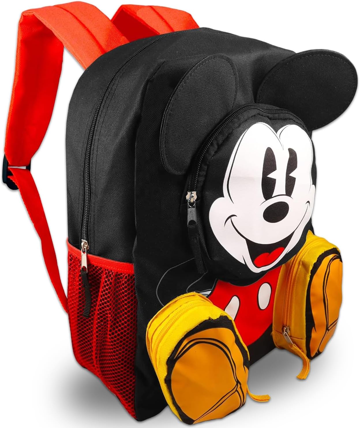Disney Mickey Mouse Backpack for Boys Set - Bundle with 16 School Backpack with Water Bottle, Stickers, More | Mickey School Bag for Kids