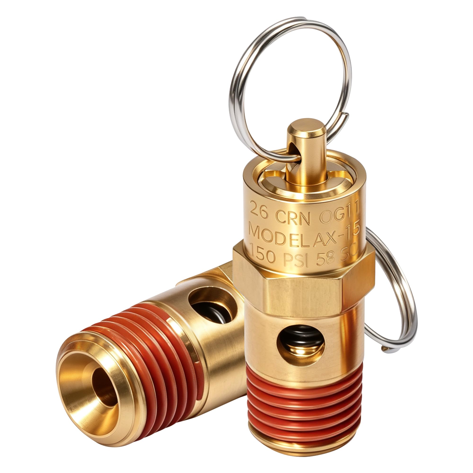 1/4 Inch Air Compressor Check Relief Valve, Brass Safety 150 PSI Pressure Relief Valve 2pcs