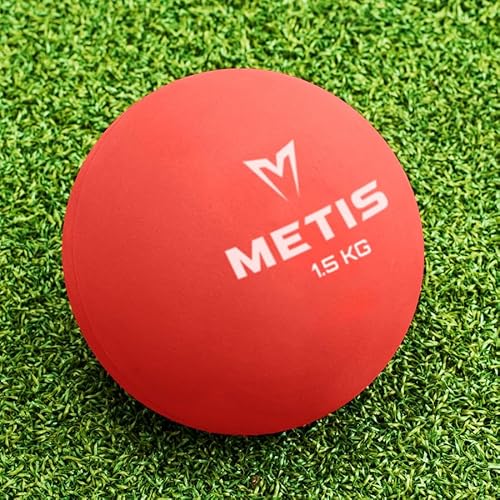 METIS Indoor/Outdoor Rubber Shot Put - 5 Weights Available | Track & Field Gear (3.3lb [Red] - Pack)