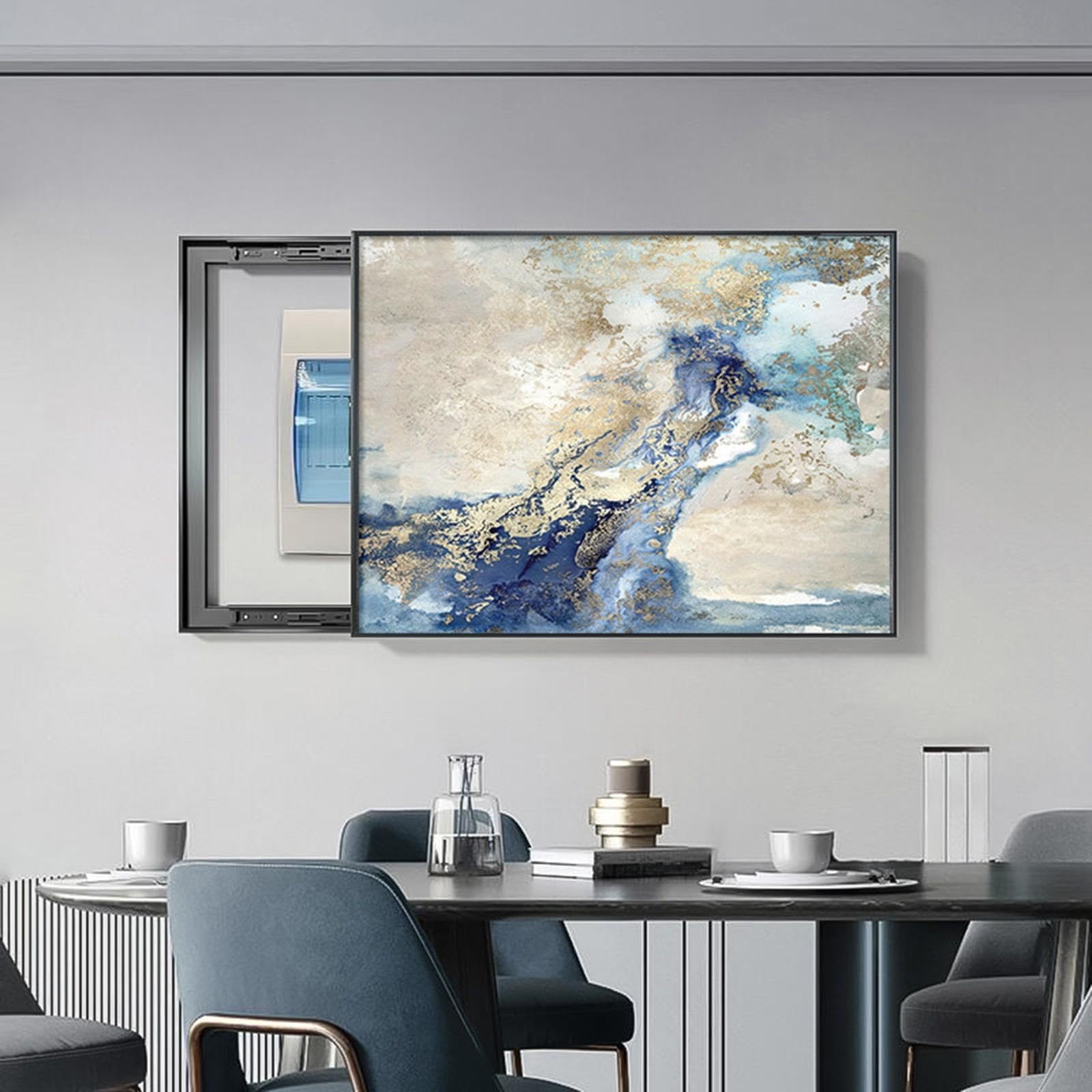 Copertura Decorativa Quadro Elettrico,Supporto Parete Cristallo Trasparente