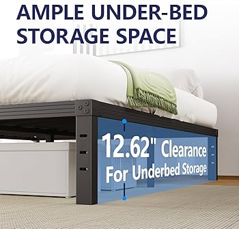 Amazon.com: Furnitui 14 Inch High Metal Queen Bed Frame