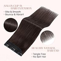 Vista 7 de Extensiones de cabello con clip, cabello humano Remy, extensiones de cabello largo lacio de una pieza con 5 clips, con gancho para colgar