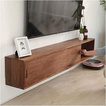 TV Floating Cabinet Hanging Cabinet Floating TV Shelf Wall Mounted Media Console, Router DVD Shelves Storage Cabinet TV Stand, for PS4/Cable Box/DVD Players/Game Console Streaming Media Equipment Floa