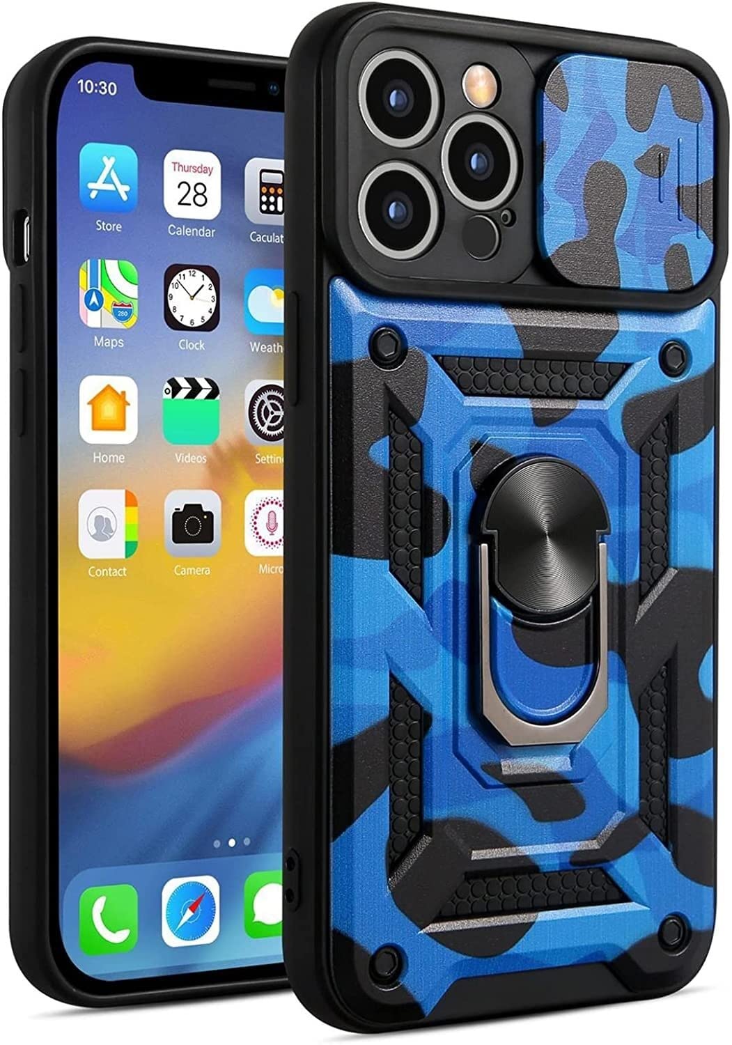 Coque iPhone 13 Mini avec anneau blindée et support magnétique - 8