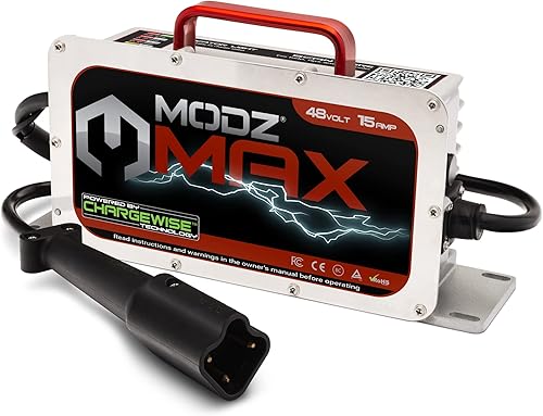 MODZ Max48 - Cargador de carrito de golf de 15 amperios compatible con Yamaha G29 Drive & Drive2 modelos de 48 voltios