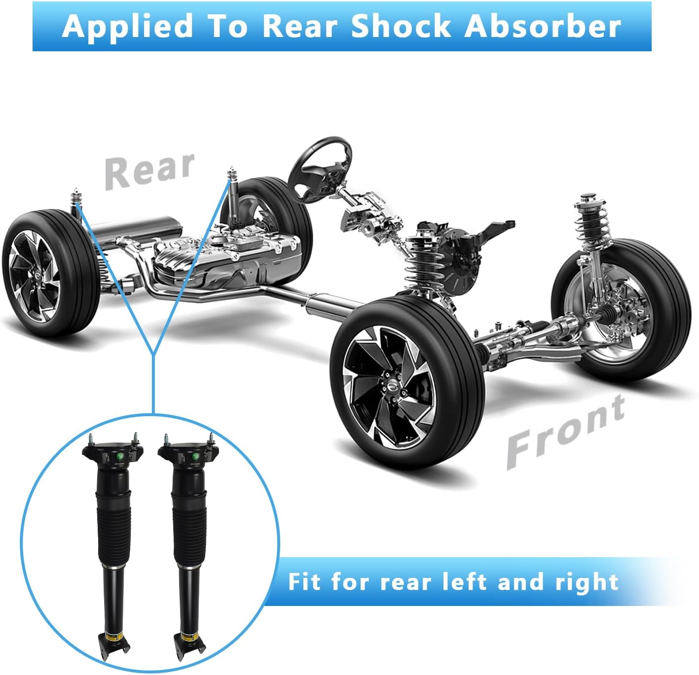 2Pcs Rear Strut Shock Absorber Fit for Mercedes-Benz W166 ML250/300/350/400/500 I GLE250/320/350/400/450/500, X166 GL350/400/450/500/63 AMG I GLS350/400/450/500 OE 1663200030 1663200530