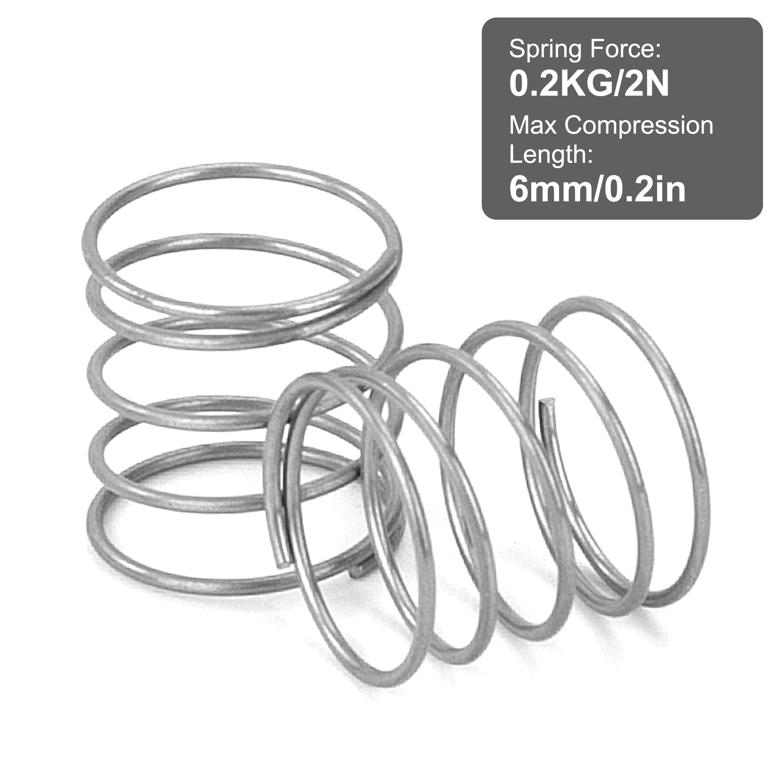 Sprężyny ściskające 10 mm sprężyna ze stali nierdzewnej 304 średnica drutu 0,55 mm średnica zewnętrzna 10 mm siła sprężyny 0,18 kg 10 sztuk