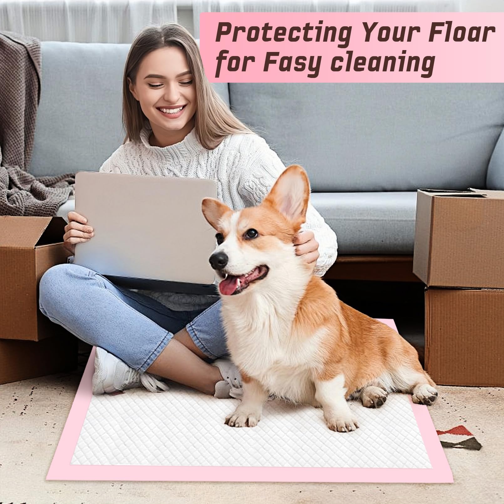 Almohadillas desechables para cachorros, almohadillas de entrenamiento para cachorros, súper absorbentes a prueba de fugas, almohadillas de entrenamiento para perros y cachorros, almohadillas