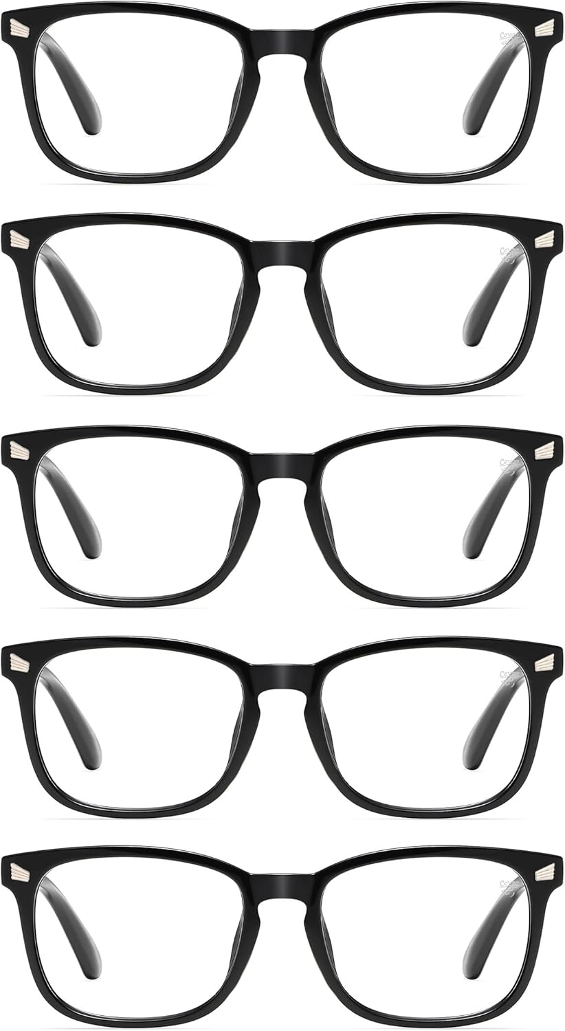 CCVOO 5 Pack Reading Glasses Blue Light Blocking, Filter UV