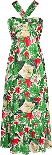 GRACE KARIN Womens Summer Floral Dresses 2026 Boho Maxi Dress Flowy Halter Sundress Casual Vacation Beach Clothes with Pocket